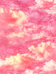 Fototapeta premium Abstract pink cloudscape with delicate marbling patterns