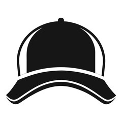 Trucker Hat Black Silhouette Vector on White Background
