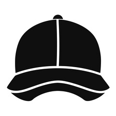 Trucker Hat Black Silhouette Vector on White Background