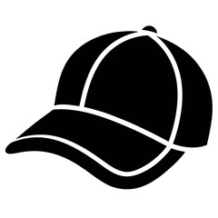 Trucker Hat Black Silhouette Vector on White Background
