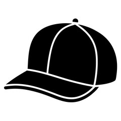 Trucker Hat Black Silhouette Vector on White Background