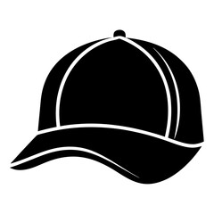 Minimalist Trucker Hat Vector Illustration in Black