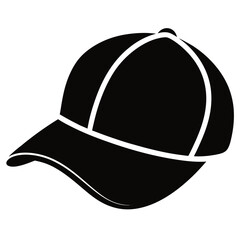 Minimalist Trucker Hat Vector Illustration in Black