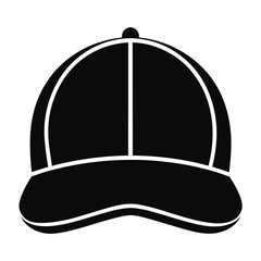 Minimalist Trucker Hat Vector Illustration in Black