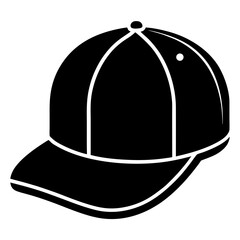 Minimalist Trucker Hat Vector Illustration in Black