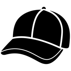 Minimalist Trucker Hat Vector Illustration in Black
