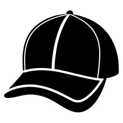 Minimalist Trucker Hat Vector Illustration in Black