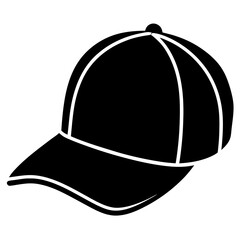 Minimalist Trucker Hat Vector Illustration in Black