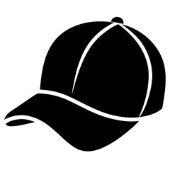 Minimalist Trucker Hat Vector Illustration in Black