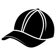 Minimalist Trucker Hat Vector Illustration in Black