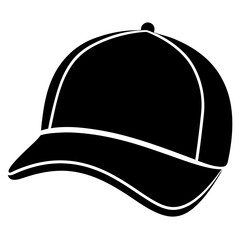 Minimalist Trucker Hat Vector Illustration in Black