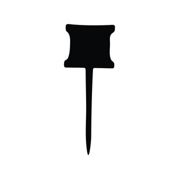 Isolated image of a black plant label, ready to mark your garden