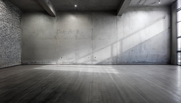 empty loft style room featuring concrete walls and a textured background