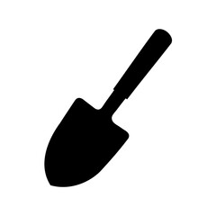 Silhouette of a hand trowel tool for gardening in vector format