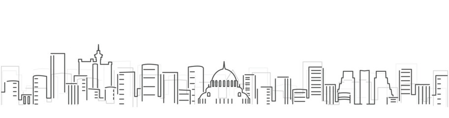 Belgrade Simple Dark Lines Skyline on White Background