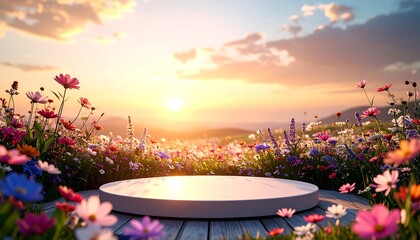 Fototapeta premium Floral Sunrise Display Platform