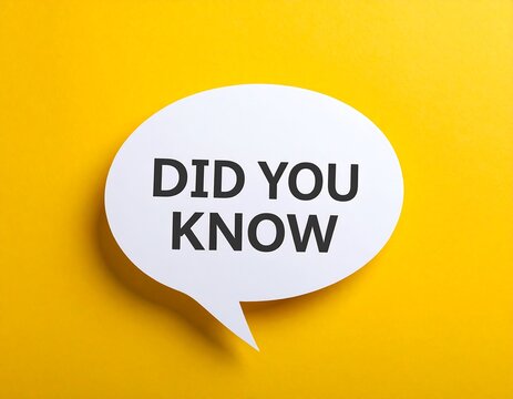 White speech bubble with "Did You Know" text on yellow background
