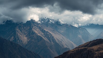 Fototapeta premium Vast Andean peaks, dramatic clouds