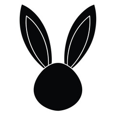 bunny ears silhouette vector illustration