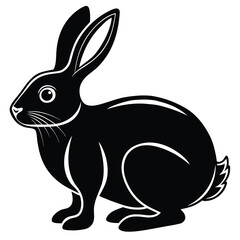 bunny outline tail vector illustration