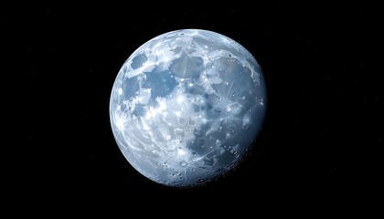 Full moon, pale blue hue