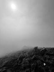 Climbimb through the misty mountain. 
Pico island, Azores