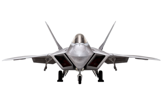 Front View Fighter Jet on Transparent Background