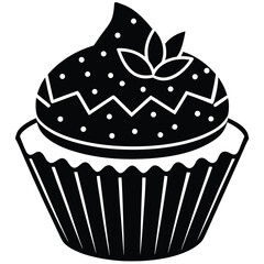 easter cupcake vector illustration