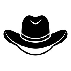 Cowboy Hat Black Silhouette Vector Illustration on White Background