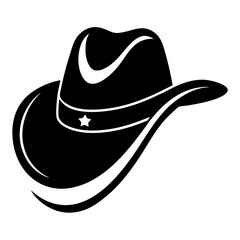 Western Cowboy Hat Minimal Vector Silhouette for Design
