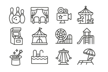 Entertainment options for children and families featuring games, rides, and attractions at a fun fair