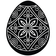 egg decorated line vector illustration