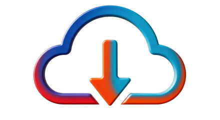 Isolated Cloud Download Icon