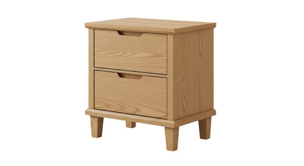 Isolated Wooden Bedside Table