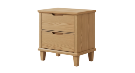 Isolated Wooden Bedside Table