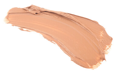 Foundation beige stroke isolated on a white background, liquid cosmetic smear. Face Cosmetic, cream texture. Concealer.