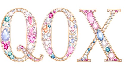 Jewelled letters QOX