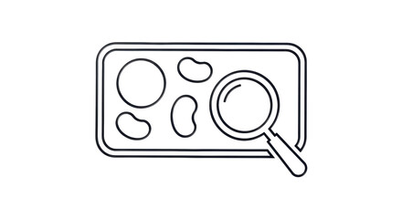 Isolated Tray with Magnifying Glass