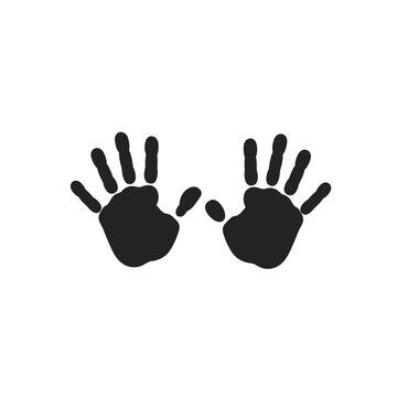 Two baby handprints displayed on a white background  