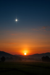 Fototapeta premium sunset in the mountains