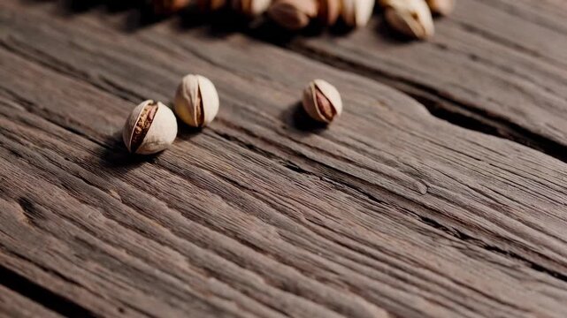 Healthy snack with pistachio nut shell, hazelnut, almond.