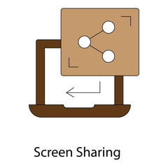 Remote Workforce AI Communication Screen Sharing vector Icon