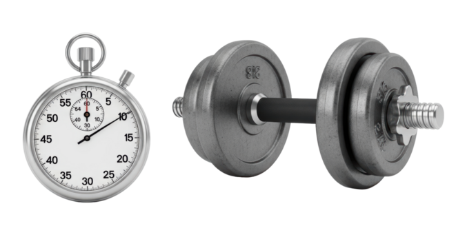 Isolated Dumbbell with Stopwatch - Powered by Adobe