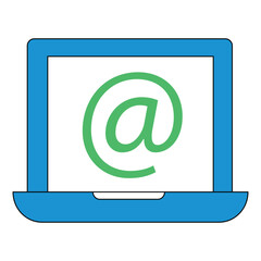 Virtual Team Remote Working Email Vector Icon