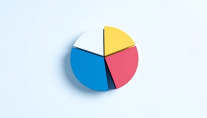 Fototapeta premium Colorful pie chart on a light background