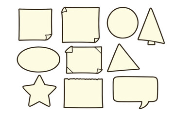 Various blank paper shapes for crafting and design, creative vector cartoon illustration on white background, ideal for DIY projects, scrapbooking, and artistic compositions
