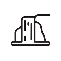 Fototapeta premium A black and white outline of a waterfall.