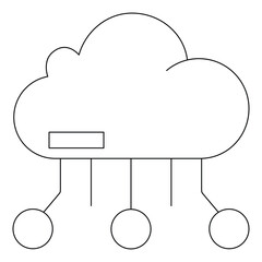 Remote Working AI Cloud Storage Technology vector Icon
