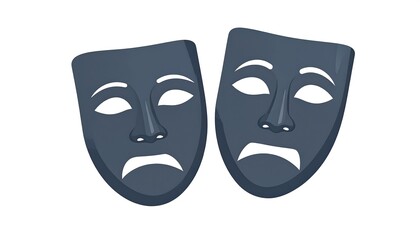 Two somber theatrical masks