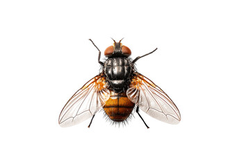 Isolated Fly on Transparent Background Macro Studio Photo